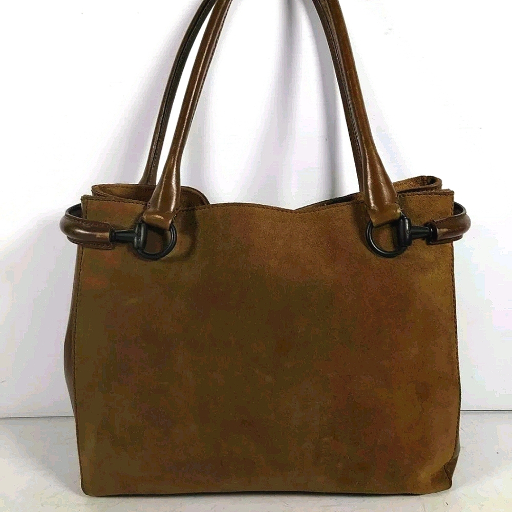 Authenticated Gucci Brown Suede leather large bag - Picture 9 of 10